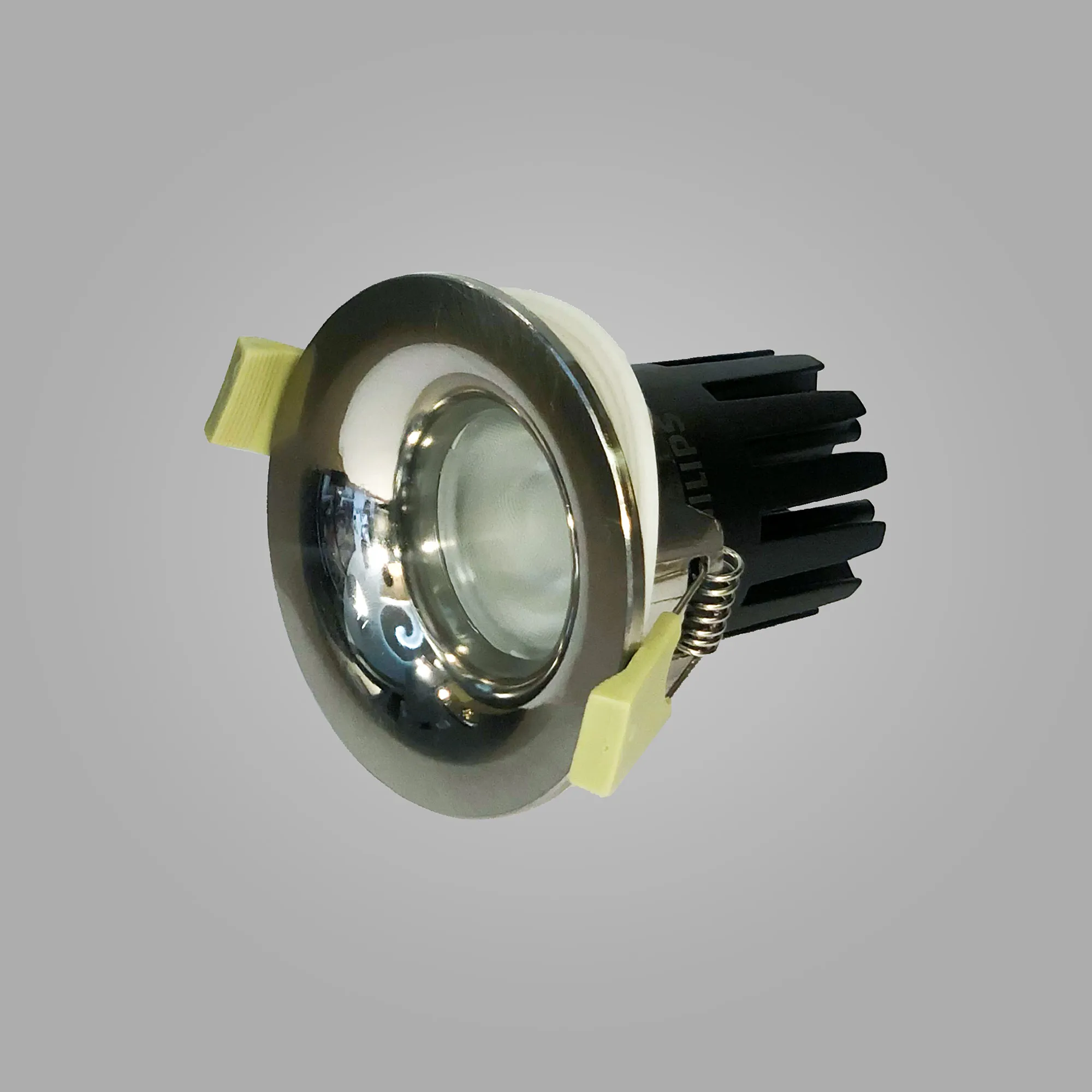 Bruve 15 Powered by Philips 15W 1350lm 3000K 24° Engine, 350mA,Satin Nickel,Fixed Recessed Round Spotlight,Inner Glass Cover,IP65. DM202675  Dlux Bruve 15 IP65